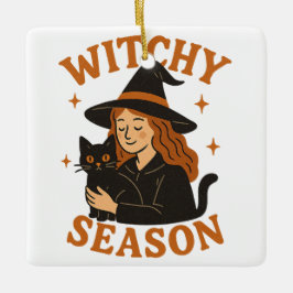 witchy-seizoen keramisch ornament