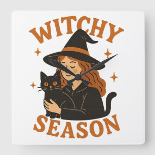 witchy-seizoen vierkante klok