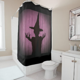 Witchy Silhouette Zwart en Paarse Douchegordijn