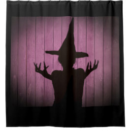 Witchy Silhouette Zwart en Paarse Douchegordijn