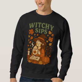 Witchy Sips Halloween T-shirt | Cosy Witch Coffee