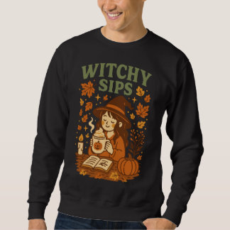 Witchy Sips Halloween T-shirt | Cosy Witch Coffee