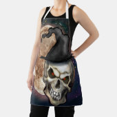 Witchy Skull Halloween Apron Schort (Insitu)