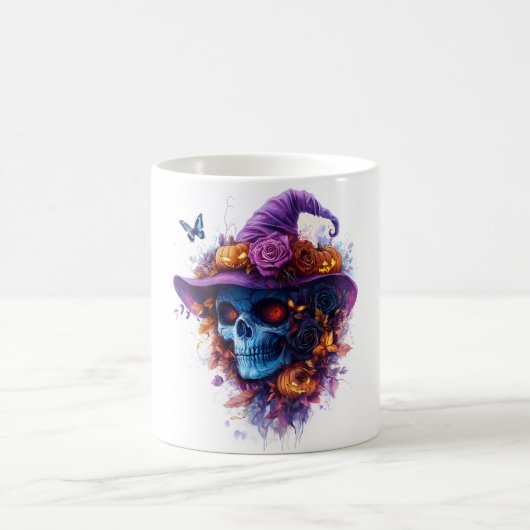 Witchy Skull Halloween Mok (Center)