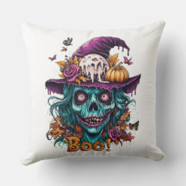 Witchy Skull Halloween Sierkussen