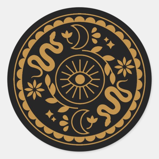 Witchy Snake & Moon Sticker Sheet (Voorkant)