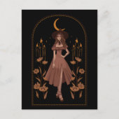 Witchy Spell Black Briefkaart (Voorkant)