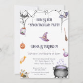 Witchy Spooktacular Halloween Verjaardag uitnodigi Kaart (Voorkant)
