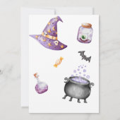 Witchy Spooktacular Halloween Verjaardag uitnodigi Kaart (Achterkant)
