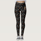 🕷️ Witchy Spooky Halloween- ZWART- Leggings 🎃👻 (Voorkant)