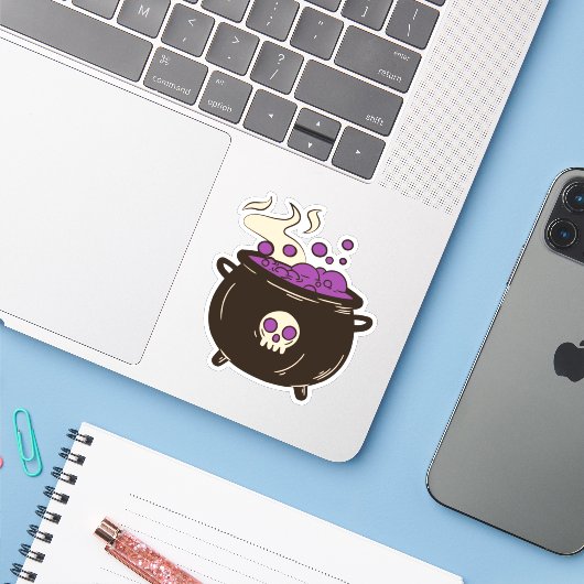 Witchy Sticker (Laptop met iPhone)