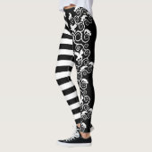 Witchy Striped Gothic Ravens and Thorns Leggings (Links)