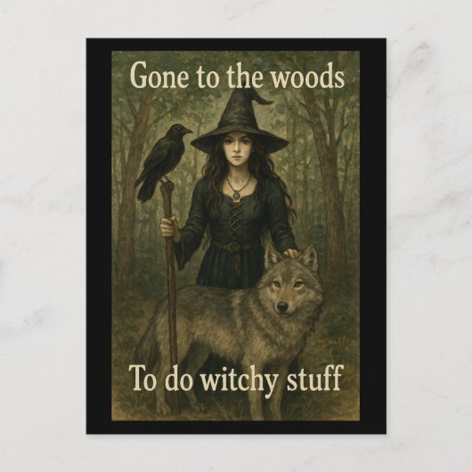 Witchy Stuff Woodland Witch Briefkaart (Voorkant)