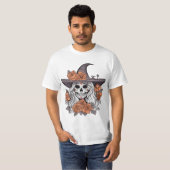 Witchy Sugar Skull met Rozen T-shirt (Voorkant volledig)