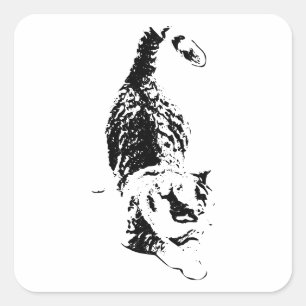 Witchy Tabby in beweging Vierkante Sticker