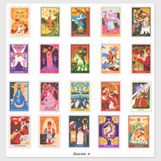Witchy Tarot Kaart Magical, Fantasy Sticker (Vel)