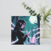 Witchy Theme Verjaardagsfeestje Uitnodigen Kaart (Staand voorkant)