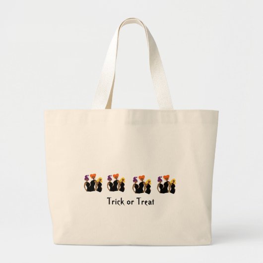Witchy Trick or treat Bag Grote Tote Bag (Voorkant)