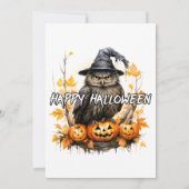 Witchy Uil Gelukkig Halloween Feest Uitnodigingen (Achterkant)