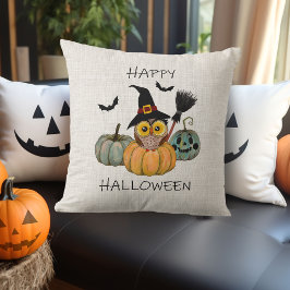 Witchy Uil Gelukkig Halloween Kussen