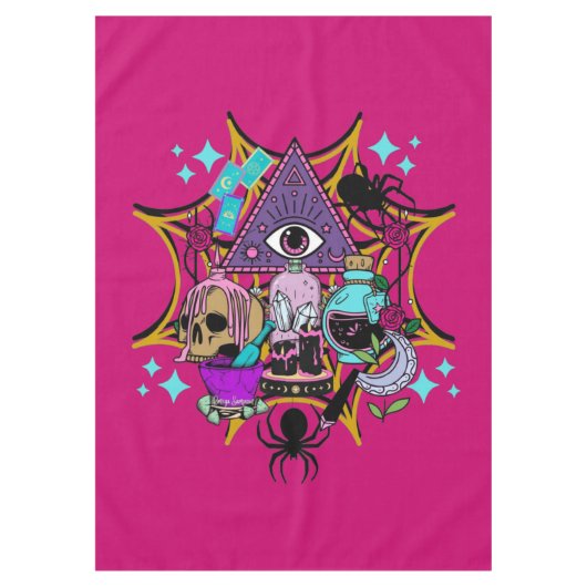 Witchy Vibes and Spiders Tafelkleed (Voorkant)
