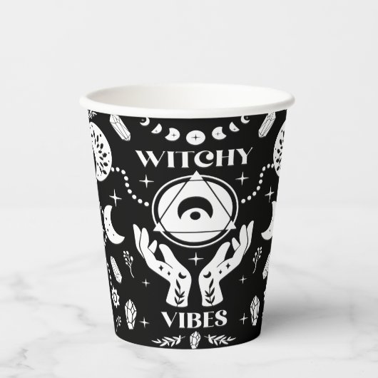 Witchy Vibes Halloween papieren bekers