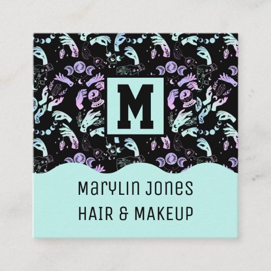 WITCHY VIBES HALLOWEEN VIERKANTE VISITEKAARTJE (Voorkant)