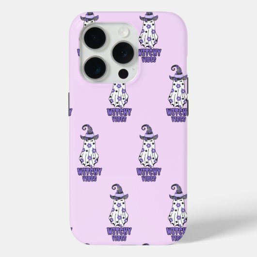 "Witchy Vibes" Halloween Witch Ghost Paarse Case-Mate iPhone Case (Achterkant)