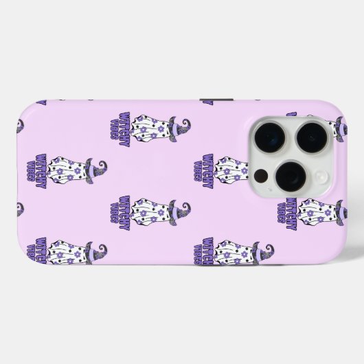 "Witchy Vibes" Halloween Witch Ghost Paarse Case-Mate iPhone Case (Achterkant (horizontaal))