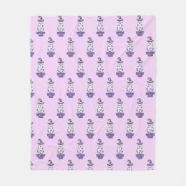 "Witchy Vibes" Halloween Witch Ghost Paarse Fleece Deken