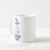 "Witchy Vibes" Halloween Witch Ghost Paarse Koffiemok (Voorkant links)