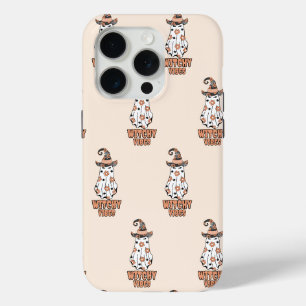 Witchy Vibes - Halloween Witch Ghost Sinaasappel iPhone 15 Pro Case