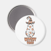 Witchy Vibes - Halloween Witch Ghost Sinaasappel Magneet (Voorkant / Achterkant)