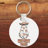 Witchy Vibes - Halloween Witch Ghost Sinaasappel Sleutelhanger (Achterkant)