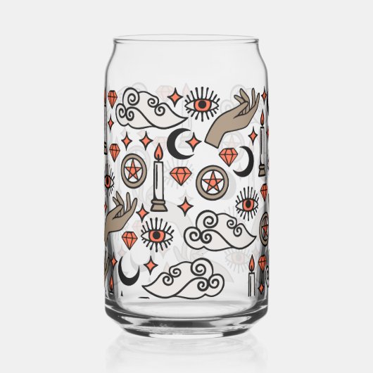 Witchy Vibes Pattern Blikvorm Glas (Voorkant)