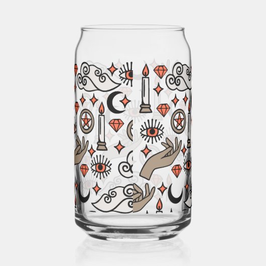 Witchy Vibes Pattern Blikvorm Glas (Rechts)