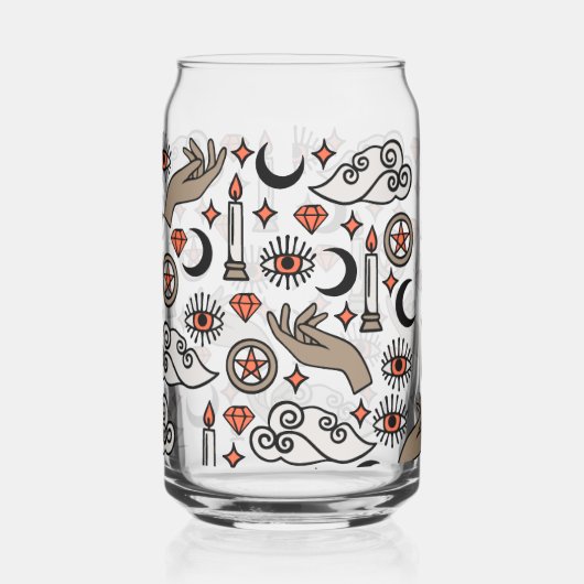 Witchy Vibes Pattern Blikvorm Glas (Links)