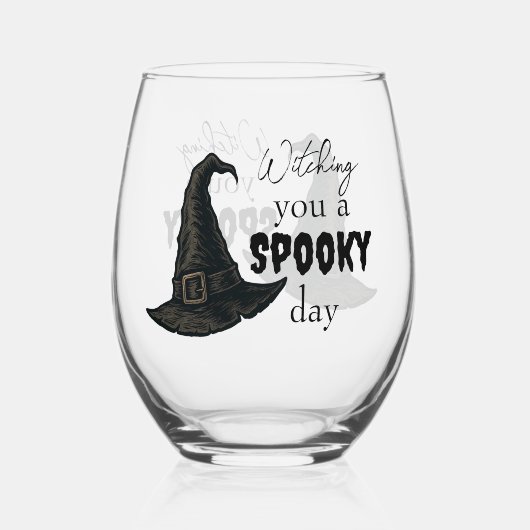 Witchy Vibes - Spooky & Stijlvol | Wijnglas Zonder Voet (Achterkant)