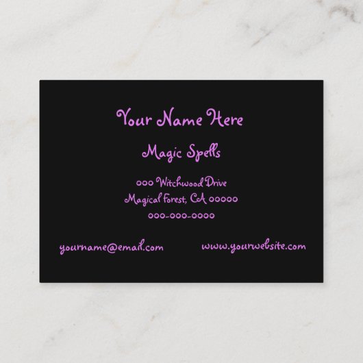 Witchy Visitekaartje (Achterkant)