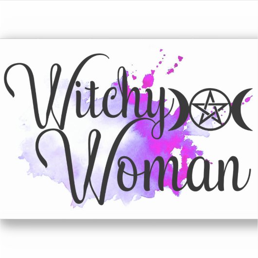 Witchy Vrouw Custom-Cut Vinyl Sticker (Voorkant)