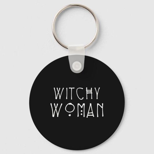 Witchy Vrouw Halloween Kostuum Sleutelhanger (Voorkant)