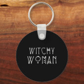 Witchy Vrouw Halloween Kostuum Sleutelhanger (Voorkant)