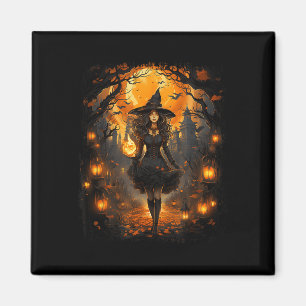 Witchy Vrouw Meisje Halloween Kostuum Witchcraft W Magneet