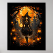 Witchy Vrouw Meisje Halloween Kostuum Witchcraft W Poster (Voorkant)