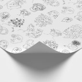 Witchy Vrouw Monster Line Art Wrapping Paper Cadeaupapier (Hoek)