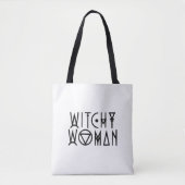 Witchy vrouw schattig zwart heks Halloween Tote Bag (Voorkant)