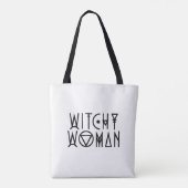 Witchy vrouw schattig zwart heks Halloween Tote Bag (Achterkant)