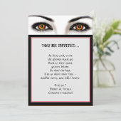 Witchy Vrouw Wicked Eyes Halloween Party Kaart (Staand voorkant)