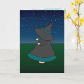Witchy Wendy Happy Birthday Wenskaart Kaart (Gele Bloem)