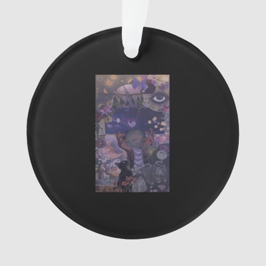 Witchy Whimsigoth esthetiek met katten Ornament (voorkant)